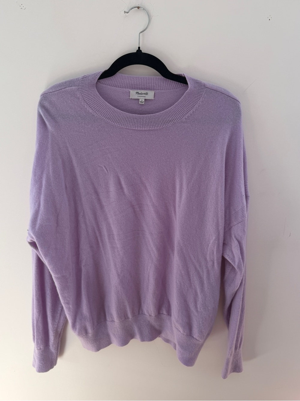 Madewell 100% Cashmere Lavender Crewneck Sweater